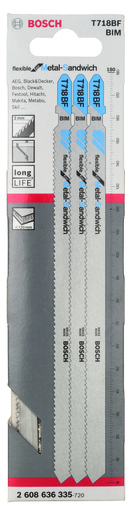 BOSCH List ubodne testere T 718 BF, zavojit i kutni rez, Flexible for Metal, 180 mm 2608636335