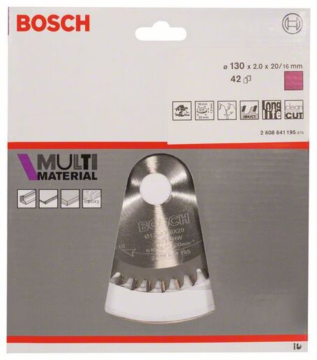 BOSCH List kružne testere Multimaterial 130x2,0 / 1,4x20 / 16 mm, Z=42, HLTCG 2608641195