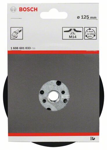 BOSCH Potporni tanjir gumeni s maticom prihvat M14, 125 mm 1608601033