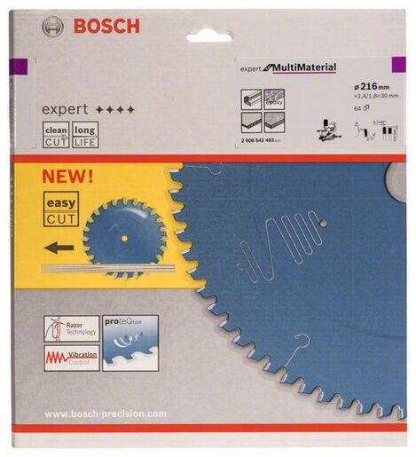 BOSCH List kružne testere Expert for Višestruki materijal 216x30x2,4/1,8 mm, 64Z TCG neg 2608642493