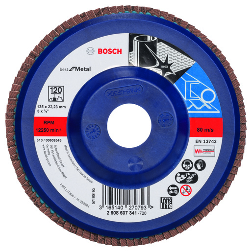 BOSCH lamelni brusni diskovi X571 Best for Metal, ravna verzija, plastični, za male ugaone brusilice 2608607341