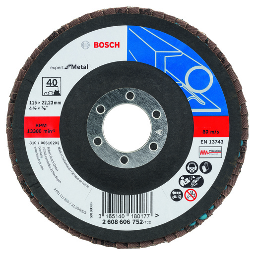 BOSCH lamelni brusni diskovi X551 Expert for Metal, ugaona verzija za male ugaone brusilice 2608606752