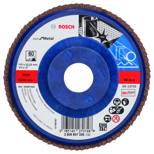 BOSCH lamelni brusni diskovi X571 Best for Metal, ravna verzija, plastični, za male ugaone brusilice 2608607335