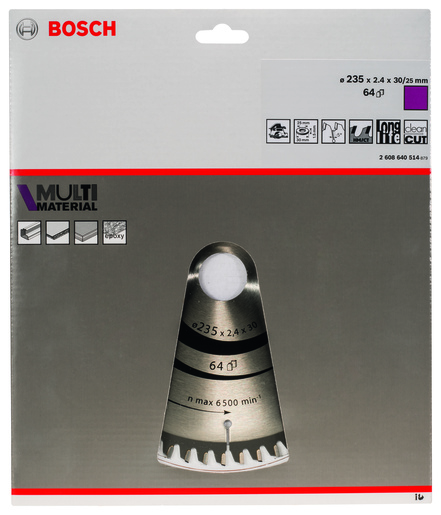 BOSCH List kružne testere Multimaterial 235x30/25x2,4/1,8 mm, 64Z HLTCG 2608640514
