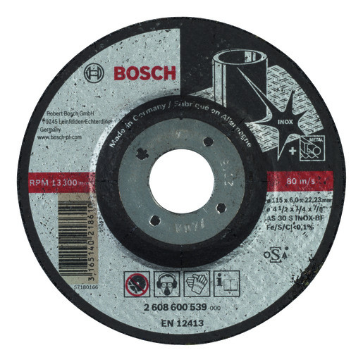 BOSCH Brusne ploče Expert for Inox s udubljenim središtem prečnika 22,23 mm, za male ugaone brusilice 2608600539