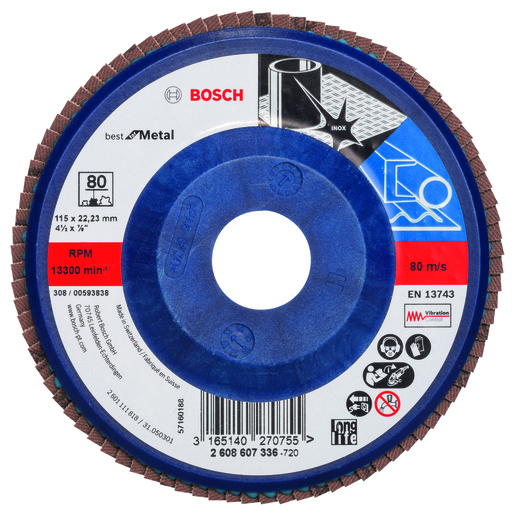 BOSCH lamelni brusni diskovi X571 Best for Metal, ravna verzija, plastični, za male ugaone brusilice 2608607336