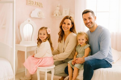 CHOMIK Beli sto za šminkanje sa ogledalom + stolica PHO2657