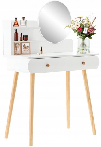 CHOMIK Sto za šminkanje sa ogledalom, bela PHO7872