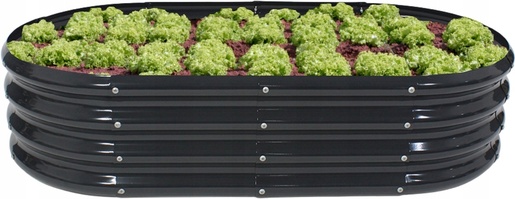 CHOMIK Baštenska žardjinjera za povrće i cveće 180 x 90 x 30 cm, ovalna, antracit ZAK8434