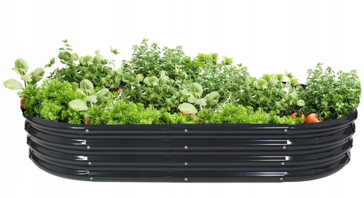 CHOMIK Baštenska žardjinjera za povrće i cveće 240 x 120 x 30 cm, ovalna, antracit ZAK8441