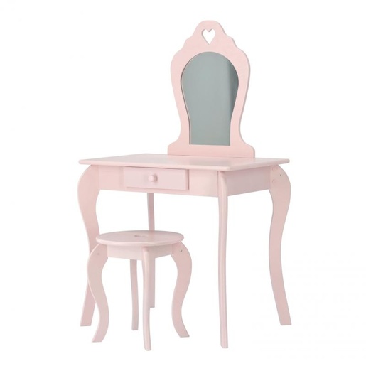 CHOMIK Roze sto za šminkanje sa ogledalom + stolica PHO0403