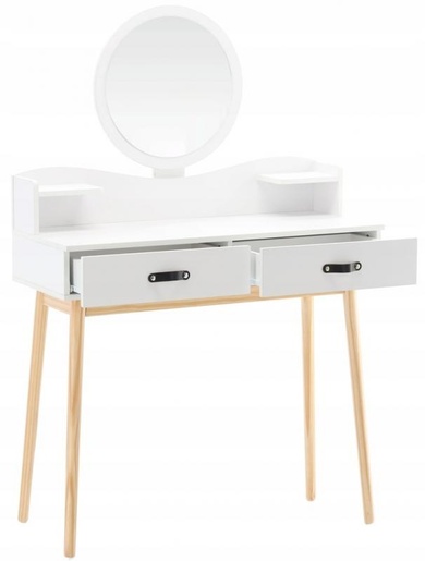 CHOMIK Beli sto za šminkanje sa ogledalom 100 x 40 x 139 cm PHO1602