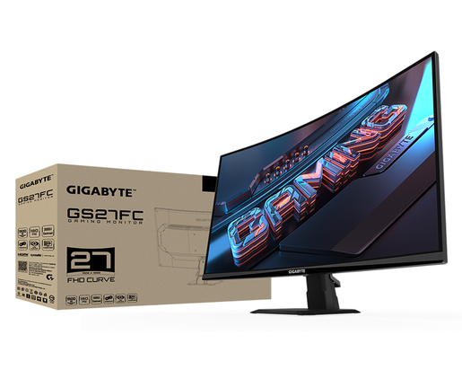 Monitor GIGABYTE 27 GS27FC, VA, FHD, 180Hz, 1ms, 2xHDMI, DP, VESA, zakrivljeni, gaming