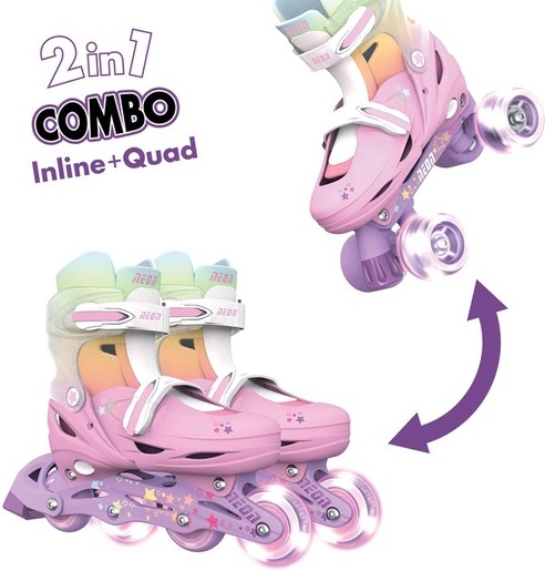 Yvolution Neon combo roleri (veličina 34-37) rainbow