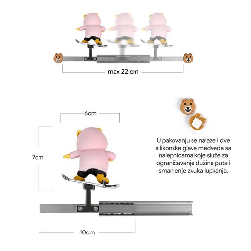 Auto igračka JWD Snowboard Teddy roze