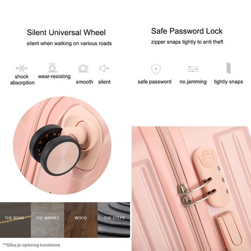 Kofer Wide Stripe roze EL 26