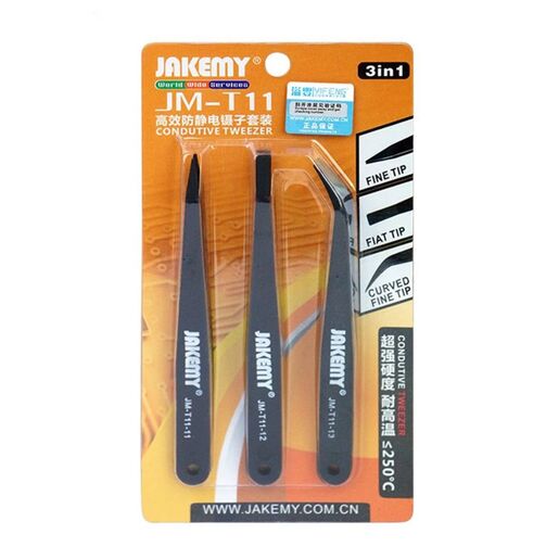 JAKEMY JM-T11 3in1 set plasticnih pinceta