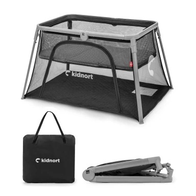 Kidnort Bleke 2u1 prenosivi krevetac black KNLOZ000018