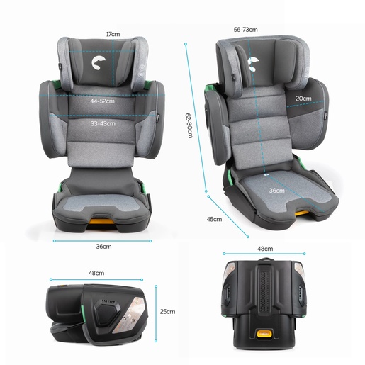 Kidnort Mane auto sedište i-size 100-150cm green KNFOT000011