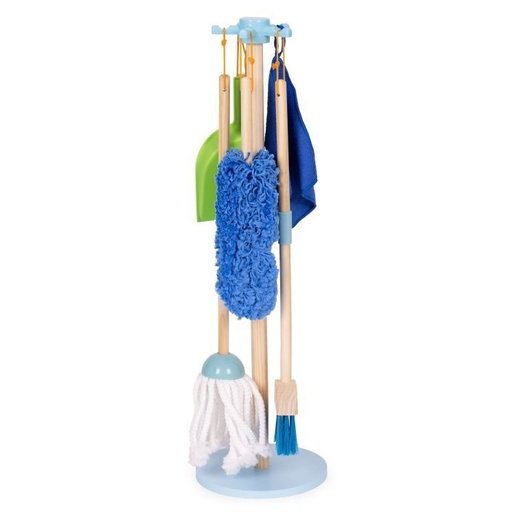 ECO TOYS Drveni set za čišćenje za decu – metla, mop i đubrovnik, 7 delova – ECOTOYS TL844009