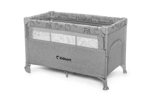 Kidnort Stugan prenosivi krevetac light grey mélange KNLOZ000009
