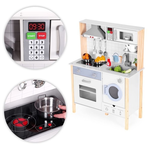 ECO TOYS Dečija kuhinja za sa zvučnim efektima, LED svetlom, rernom, veš mašinom i dodacima – 7271