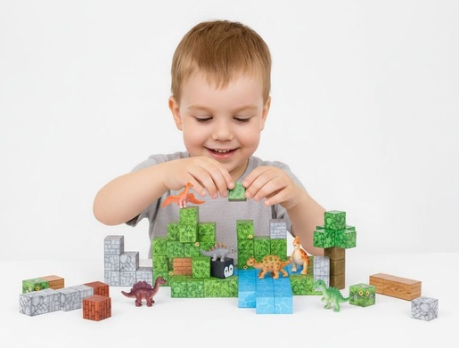 ECO TOYS Set magnetnih kocki za decu – 142 dela, kocke i dinosaurisi HC713651