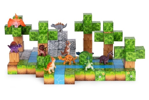 ECO TOYS Set magnetnih kocki za decu – 142 dela, kocke i dinosaurisi HC713651