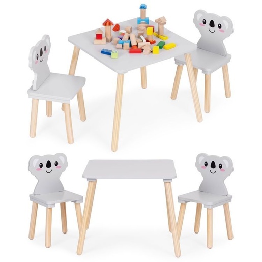 ECO TOYS Dečiji set nameštaja Koala – sto + 2 stolice , ECOTOYS 6163