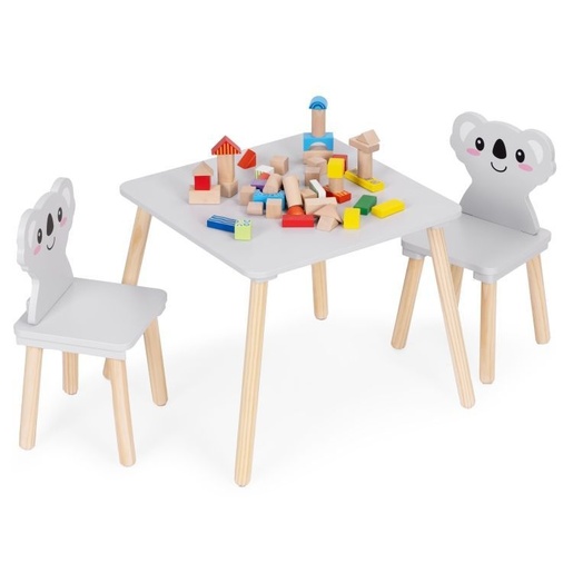 ECO TOYS Dečiji set nameštaja Koala – sto + 2 stolice , ECOTOYS 6163