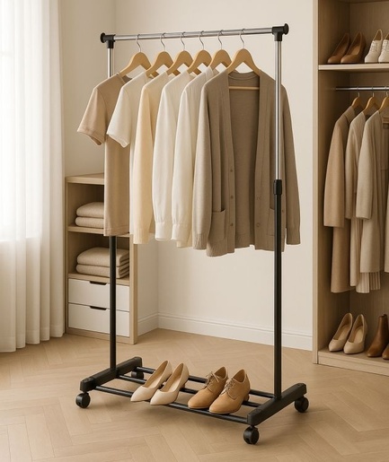 ModernHome Univerzalni stalak za odeću sa podesivom visinom i točkićima, ModernHome GH-204-BC