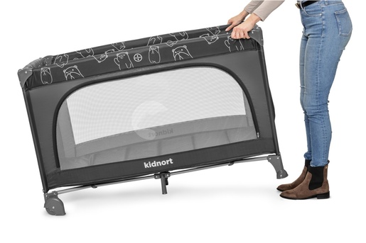 Kidnort Grotta prenosivi krevetac dark grey mélange KNLOZ000002