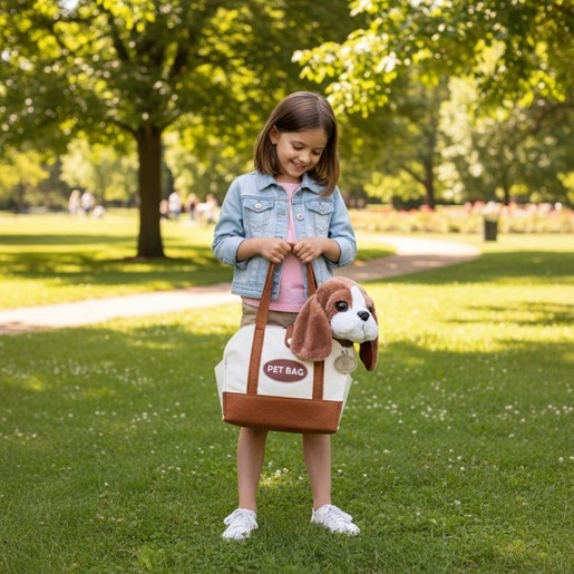 ECO TOYS Plišana igračka za decu, štene Beogle, torba + četka za negu HC750228