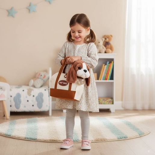 ECO TOYS Plišana igračka za decu, štene Beogle, torba + četka za negu HC750228
