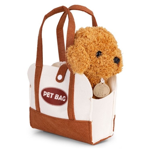 ECO TOYS Plišana igračka za decu, štene Brown Poodle, torba + četka za negu HC750227