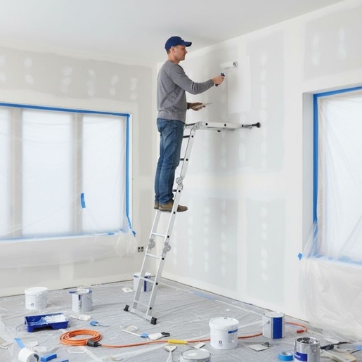 ModernHome Aluminijumske višenamenske merdevine 4x3, sa šarkama, sklopive, nosivost 150 kg WK4210-3D