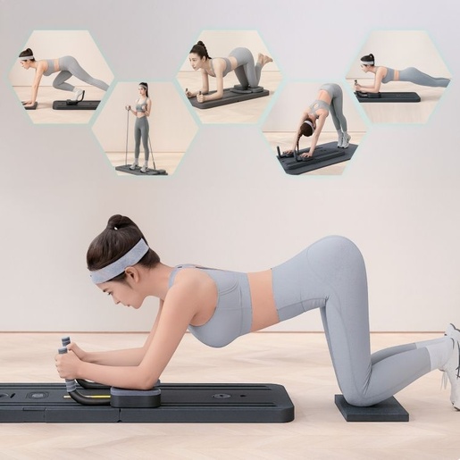 ModernHome Višenamenska pilates reformer daska, sklopiva, sa LCD ekranom i ekspanzerima GB-PL-01