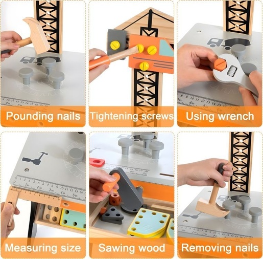 ECO TOYS Drvena radionica za decu, sto sa alatom – TL812003