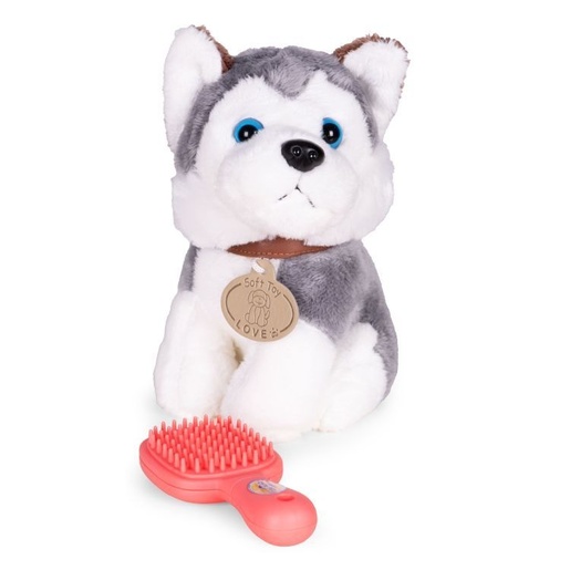 ECO TOYS Plišana igračka za decu, štene Husky, torba + četka za negu HC750229