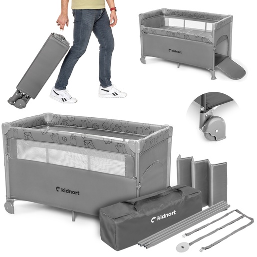 Kidnort Naste prenosivi krevetac light grey mélange KNLOZ000005