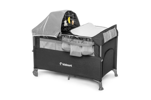 Kidnort Stugan prenosivi krevetac dark grey mélange KNLOZ000010