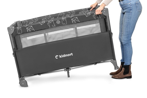 Kidnort Naste prenosivi krevetac dark grey mélange KNLOZ000006