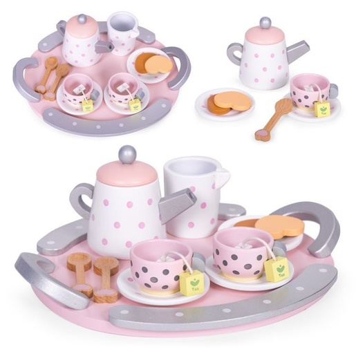 ECO TOYS Drveni set za čaj šolje čajnik 15 komada ECOTOYS W10D824