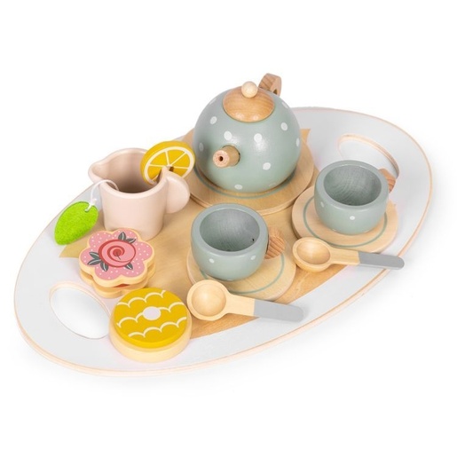 ECO TOYS Drveni set za čaj – čajnik, šoljice, 14 delova – ECOTOYS TL643007