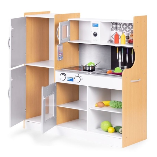 ECO TOYS Dečija kuhinja sa zvukom i LED tablom za pisanje, metalni dodaci, MDF, 3+ godine, ECOTOYS TL053001