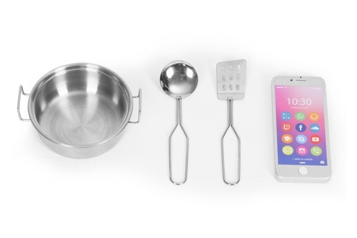 ECO TOYS Dečija kuhinja sa zvukom i LED tablom za pisanje, metalni dodaci, MDF, 3+ godine, ECOTOYS TL053001