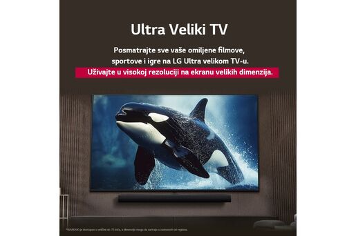 LG NanoCell TV 75" 75NANO80A3B, 4K Ultra HD, WebOS Smart TV, α7 AI Processor 4K Gen8, Super Upscaling, HDR10, Magic Remote