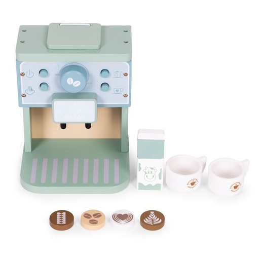 ECO TOYS Drveni aparat za kafu za decu – barista set, 8 delova – ECOTOYS TL645001