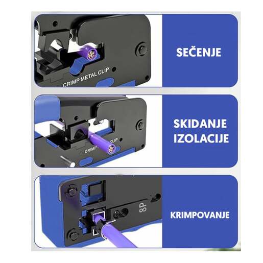 Krimp klešta za prolazne rj45 utikače Twz-ts51p