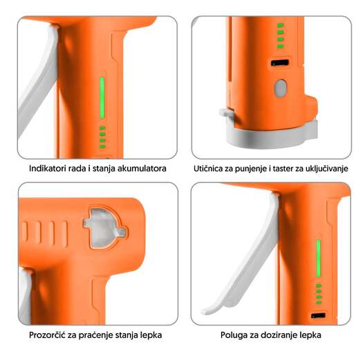 Akumulatorski pištolj za lepljenje 10w Zd-5l